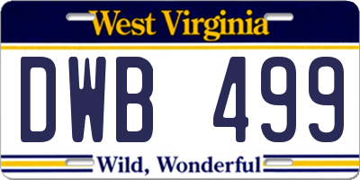 WV license plate DWB499