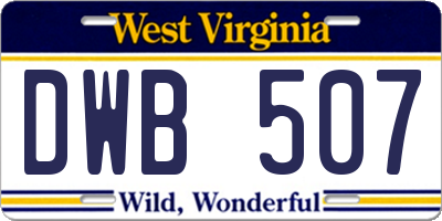 WV license plate DWB507