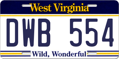 WV license plate DWB554