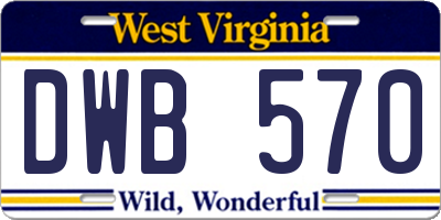 WV license plate DWB570