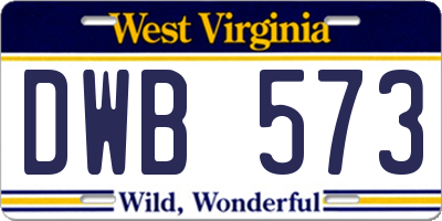 WV license plate DWB573