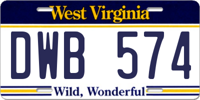 WV license plate DWB574