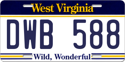 WV license plate DWB588