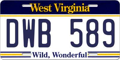 WV license plate DWB589