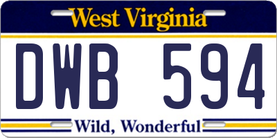 WV license plate DWB594