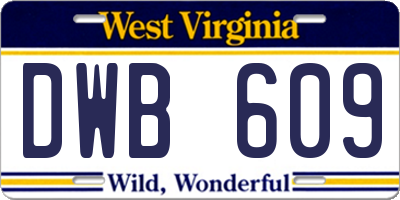 WV license plate DWB609