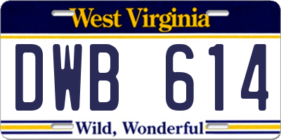 WV license plate DWB614