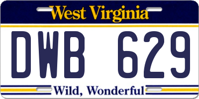 WV license plate DWB629