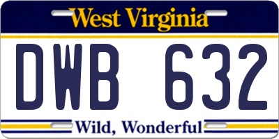 WV license plate DWB632