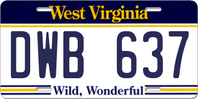 WV license plate DWB637