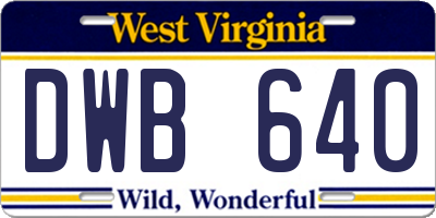 WV license plate DWB640