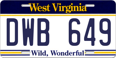 WV license plate DWB649