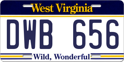 WV license plate DWB656