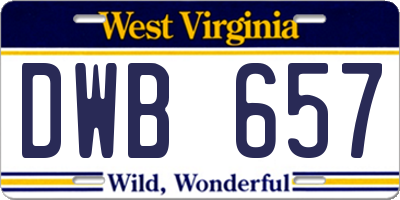 WV license plate DWB657