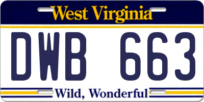 WV license plate DWB663