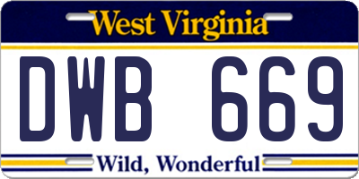 WV license plate DWB669
