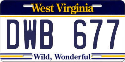 WV license plate DWB677