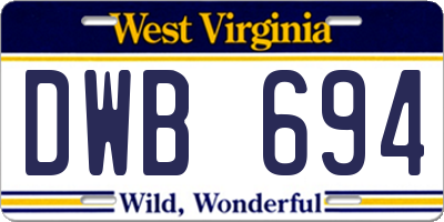 WV license plate DWB694
