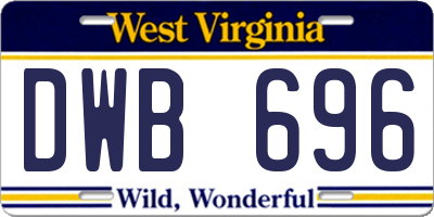 WV license plate DWB696