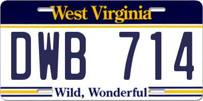 WV license plate DWB714
