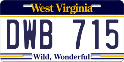 WV license plate DWB715