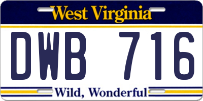 WV license plate DWB716