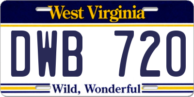 WV license plate DWB720