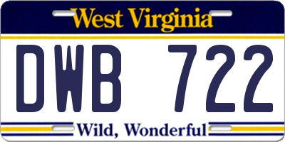 WV license plate DWB722