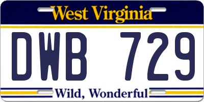 WV license plate DWB729