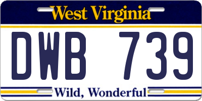 WV license plate DWB739