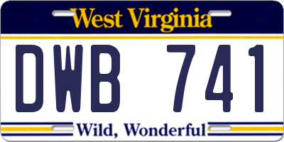 WV license plate DWB741
