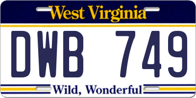 WV license plate DWB749