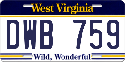 WV license plate DWB759