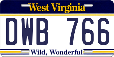WV license plate DWB766