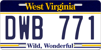 WV license plate DWB771