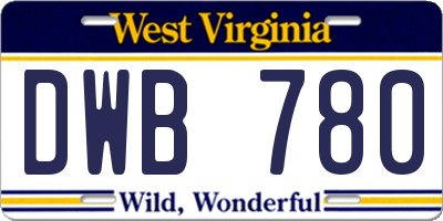 WV license plate DWB780