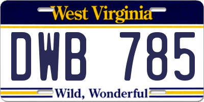 WV license plate DWB785