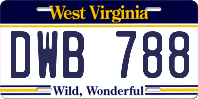 WV license plate DWB788