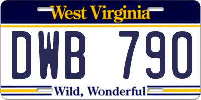 WV license plate DWB790