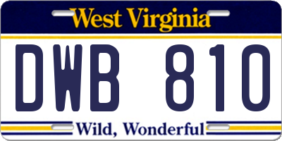 WV license plate DWB810