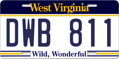 WV license plate DWB811