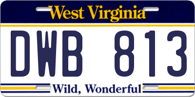 WV license plate DWB813