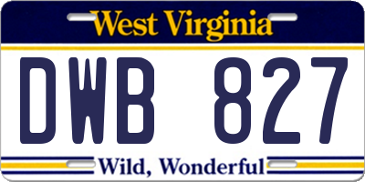 WV license plate DWB827