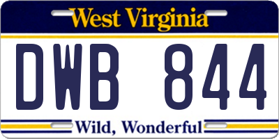 WV license plate DWB844