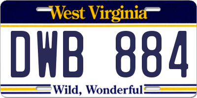 WV license plate DWB884