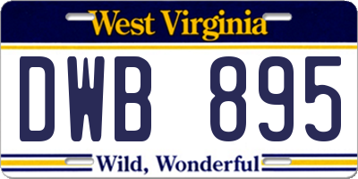 WV license plate DWB895