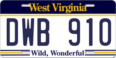 WV license plate DWB910