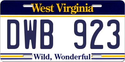 WV license plate DWB923