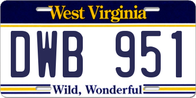 WV license plate DWB951