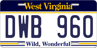 WV license plate DWB960